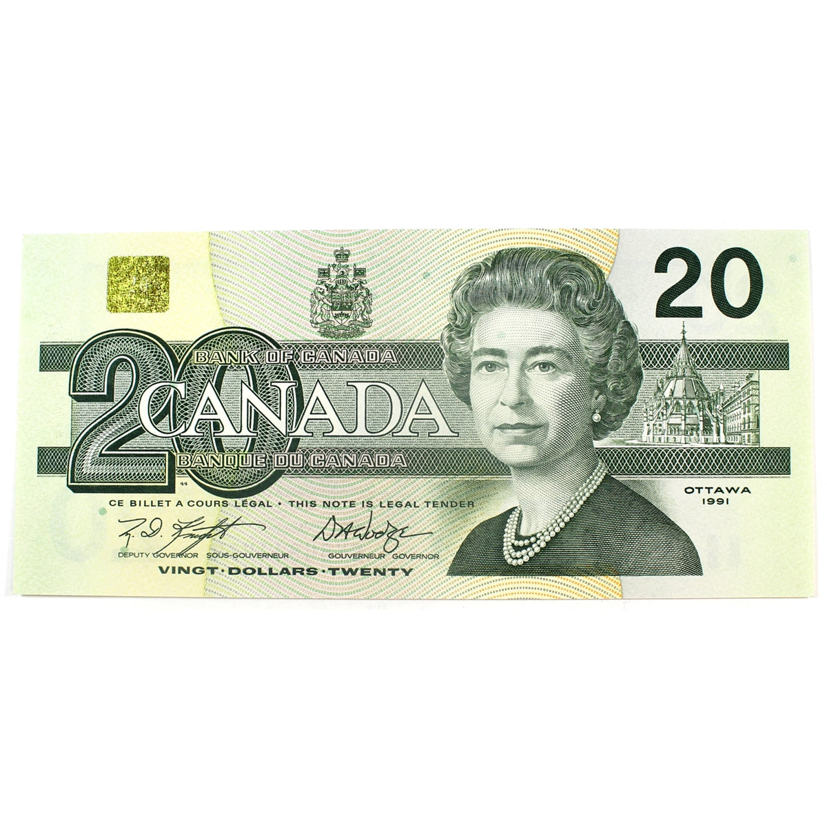 BC-58d 1991 Canada $20 Knight-Dodge, EYB, Choice Uncirculated (CUNC63)