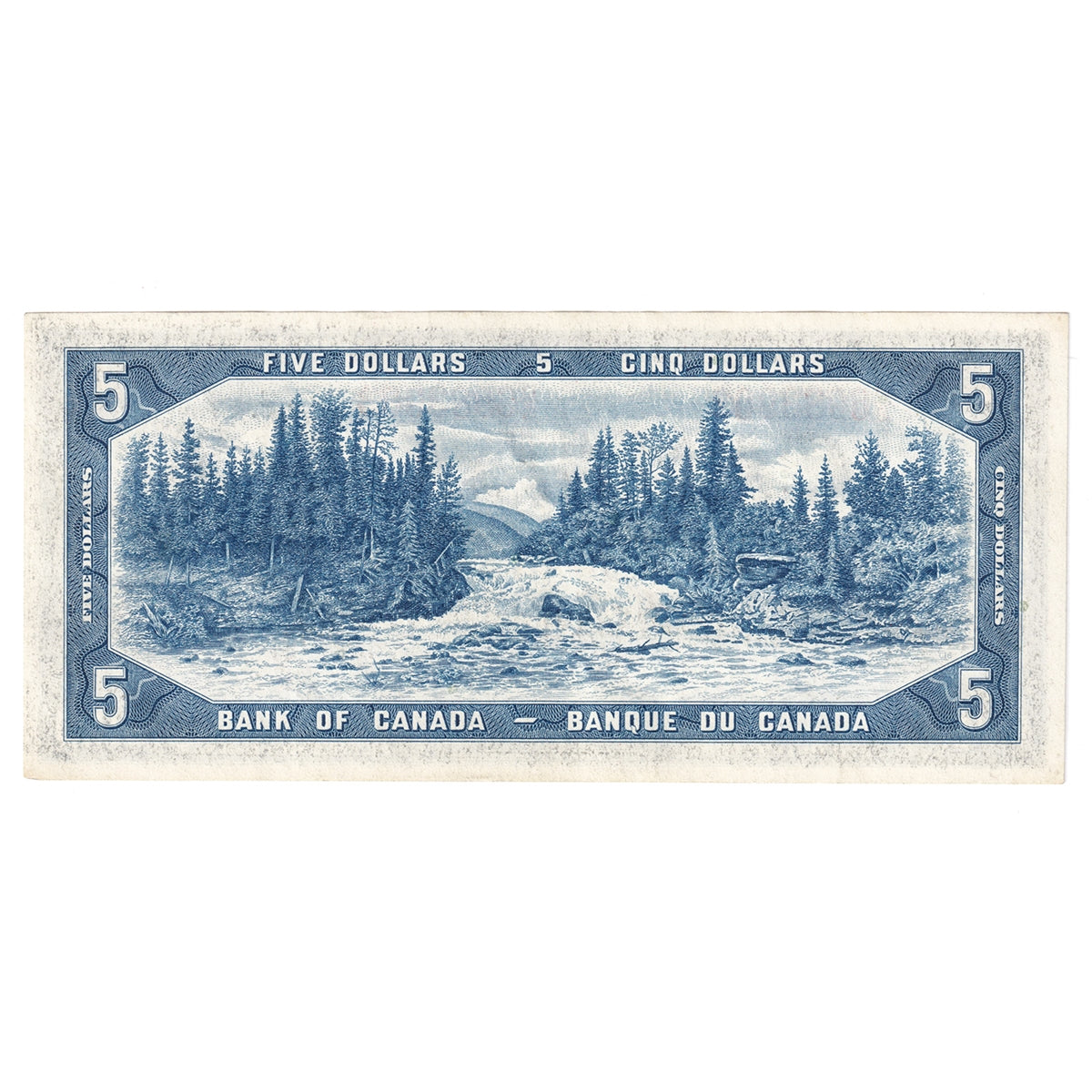 BC-39b 1954 Canada $5 Beattie-Rasminsky, D/S, Almost Uncirculated (AU50)