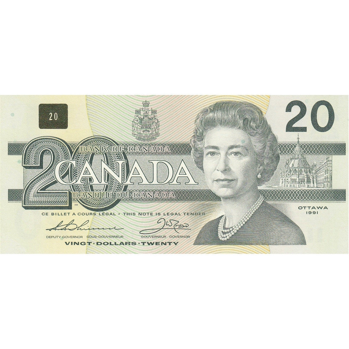 BC-58a 1991 Canada $20 Thiessen-Crow, EIF, Choice Uncirculated (CUNC63)