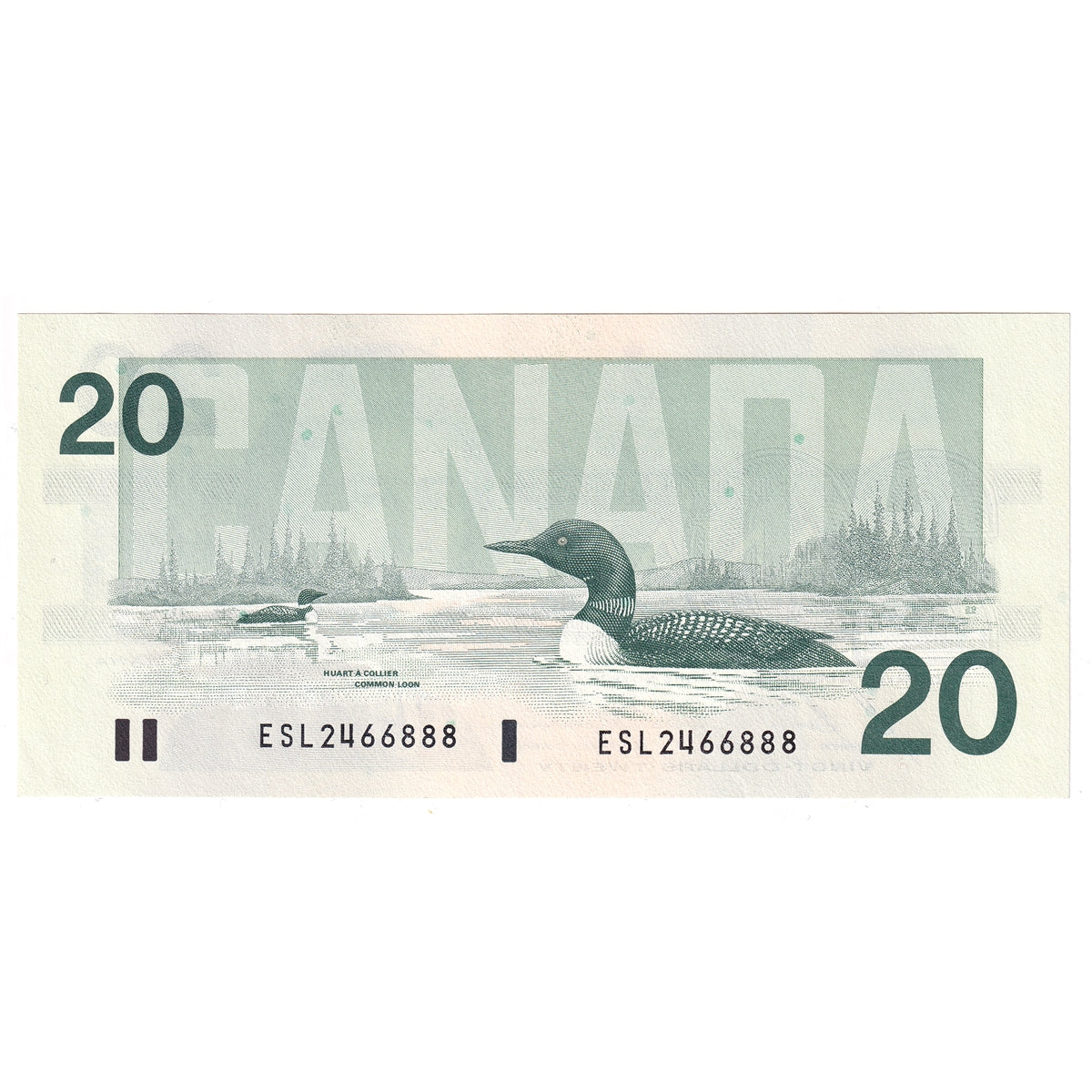 BC-58b 1991 Canada $20 Bonin-Thiessen, ESL, AU-UNC