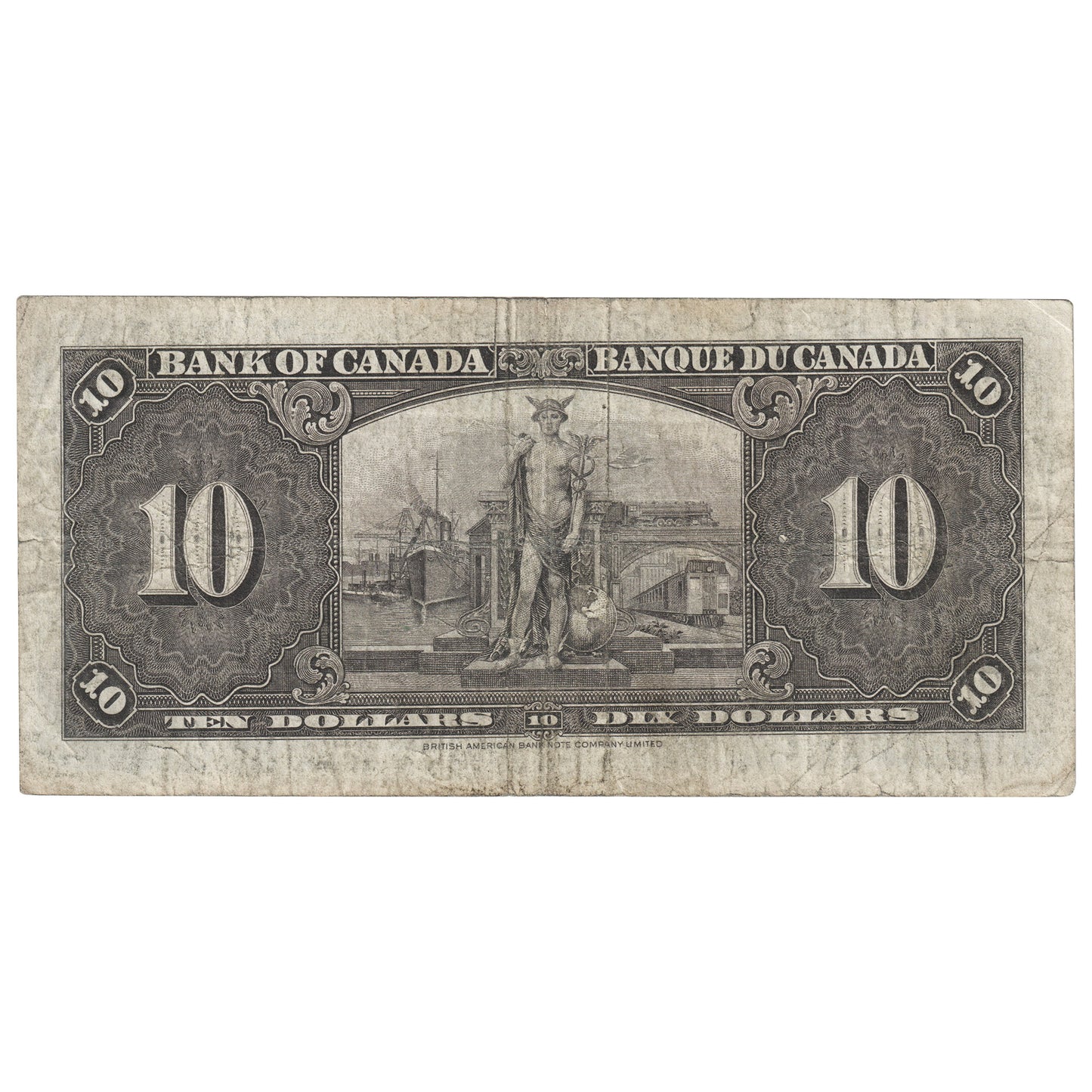 BC-24b 1937 Canada $10 Gordon-Towers, W/D, VG-F