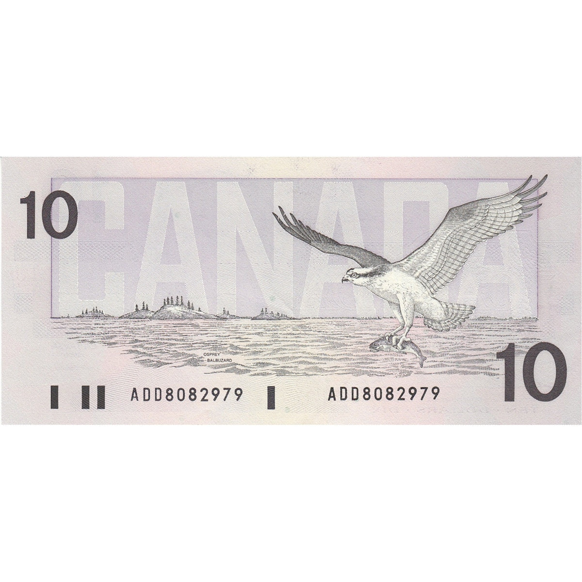BC-57a 1989 Canada $10 Thiessen-Crow, ADD, AU-UNC