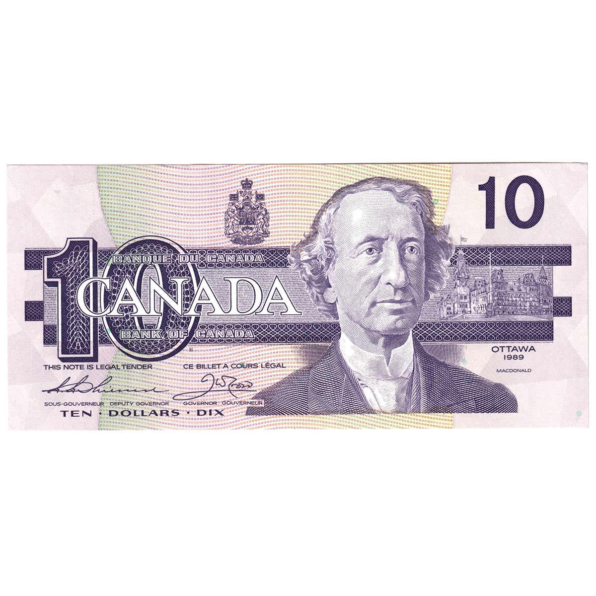 BC-57a 1989 Canada $10 Thiessen-Crow, ATC, AU-UNC