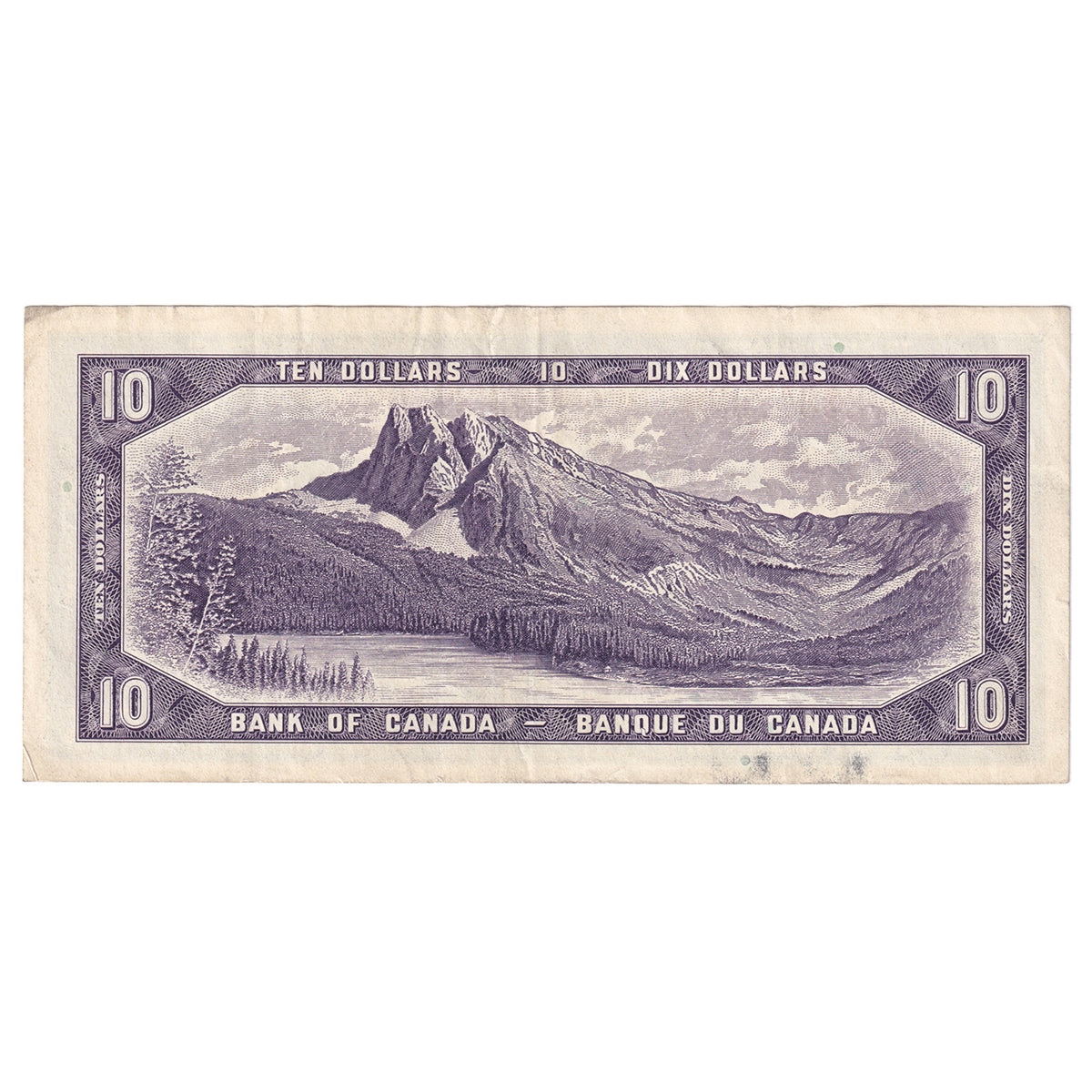 BC-40b 1954 Canada $10 Beattie-Rasminsky, O/V, VF-EF (VF30)