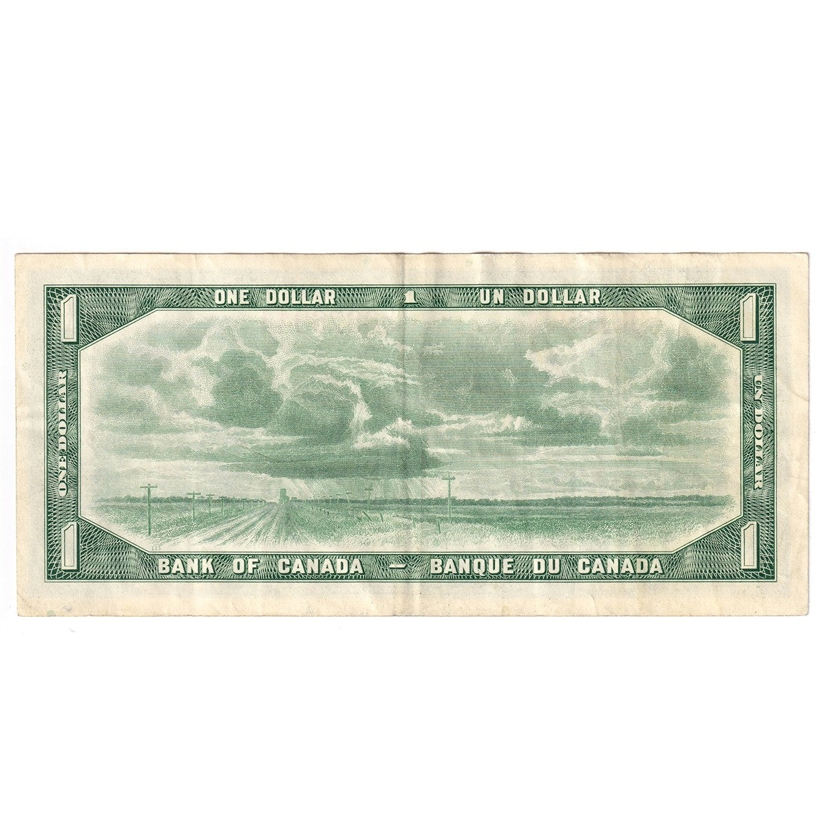 BC-37b 1954 Canada $1 Beattie-Rasminsky, L/O, Very Fine (VF20)