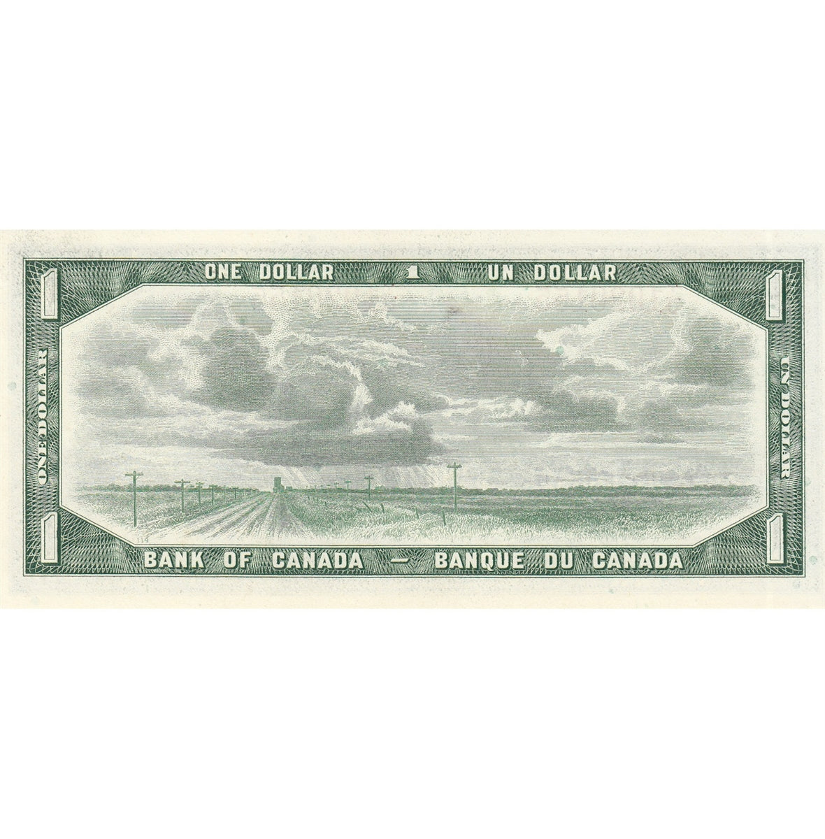 BC-37b 1954 Canada $1 Beattie-Rasminsky, T/O, Uncirculated (MS60)