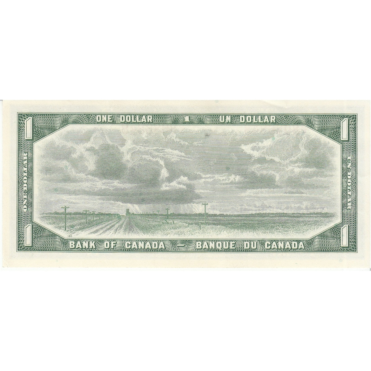 BC-37b-i 1954 Canada $1 Beattie-Rasminsky, B/F, Almost Uncirculated (AU50)