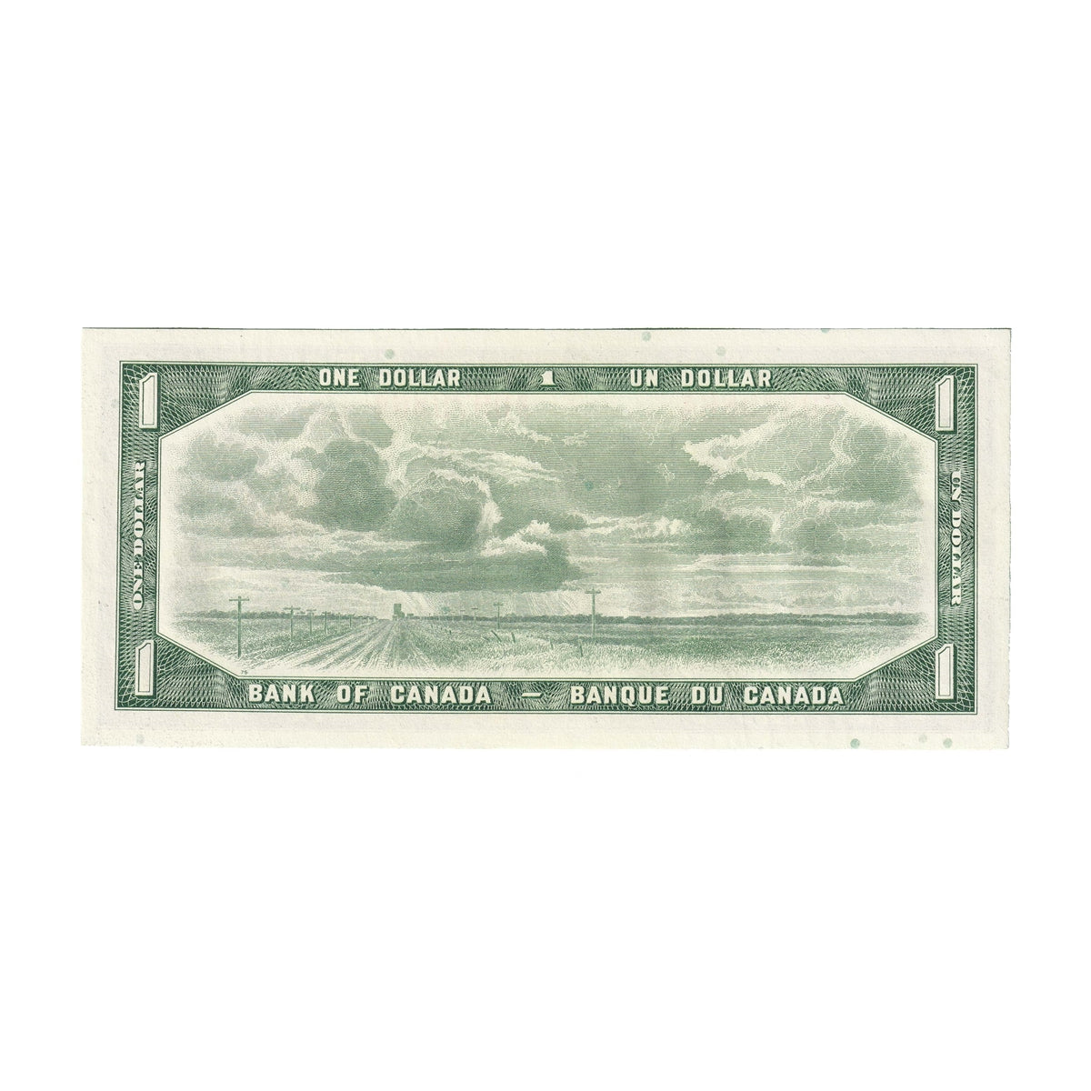 BC-37b-i 1954 Canada $1 Beattie-Rasminsky, W/P, Almost Uncirculated (AU50)