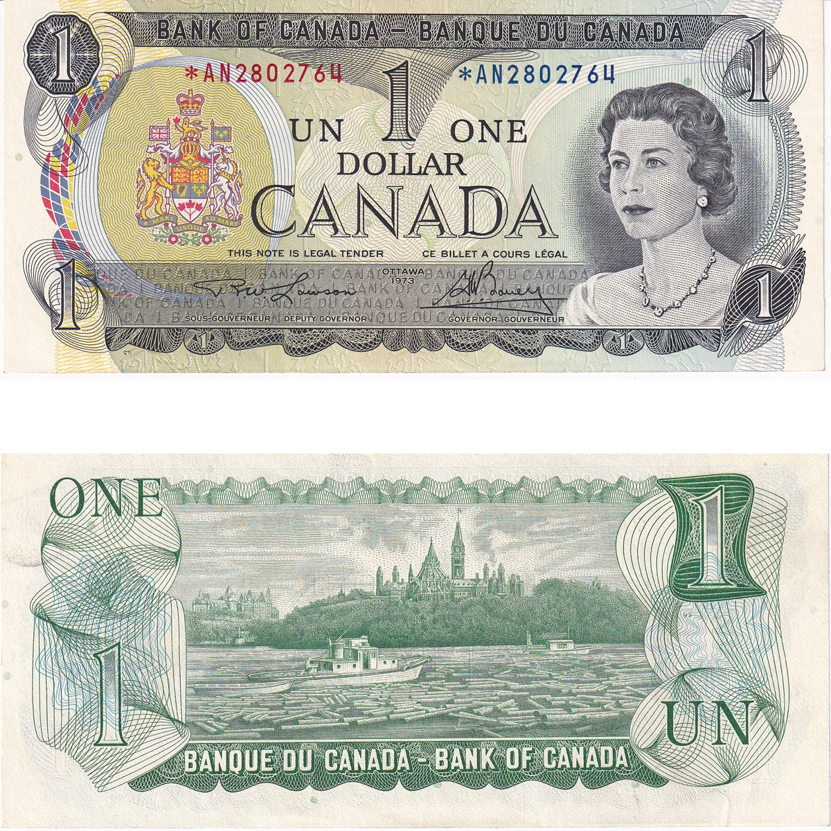 BC-46aA 1973 Canada $1 Lawson-Bouey, *AN, AU