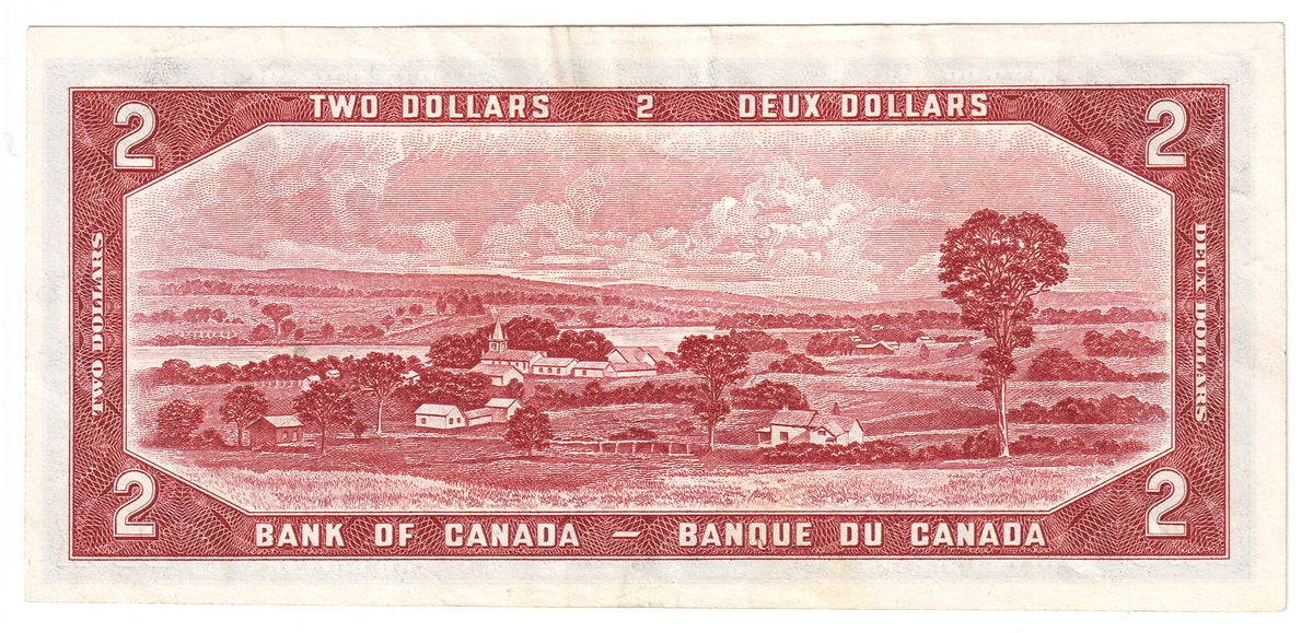 BC-38a 1954 Canada $2 Beattie-Coyne, J/B, Extra Fine (EF40)