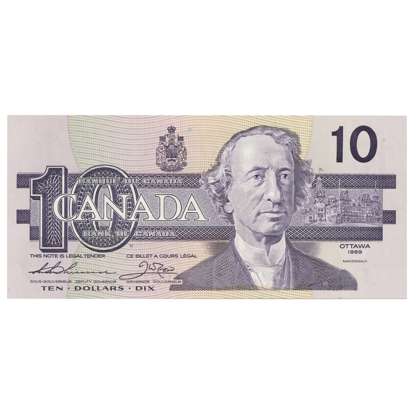 BC-57a 1989 Canada $10 Thiessen-Crow, ATN, UNC