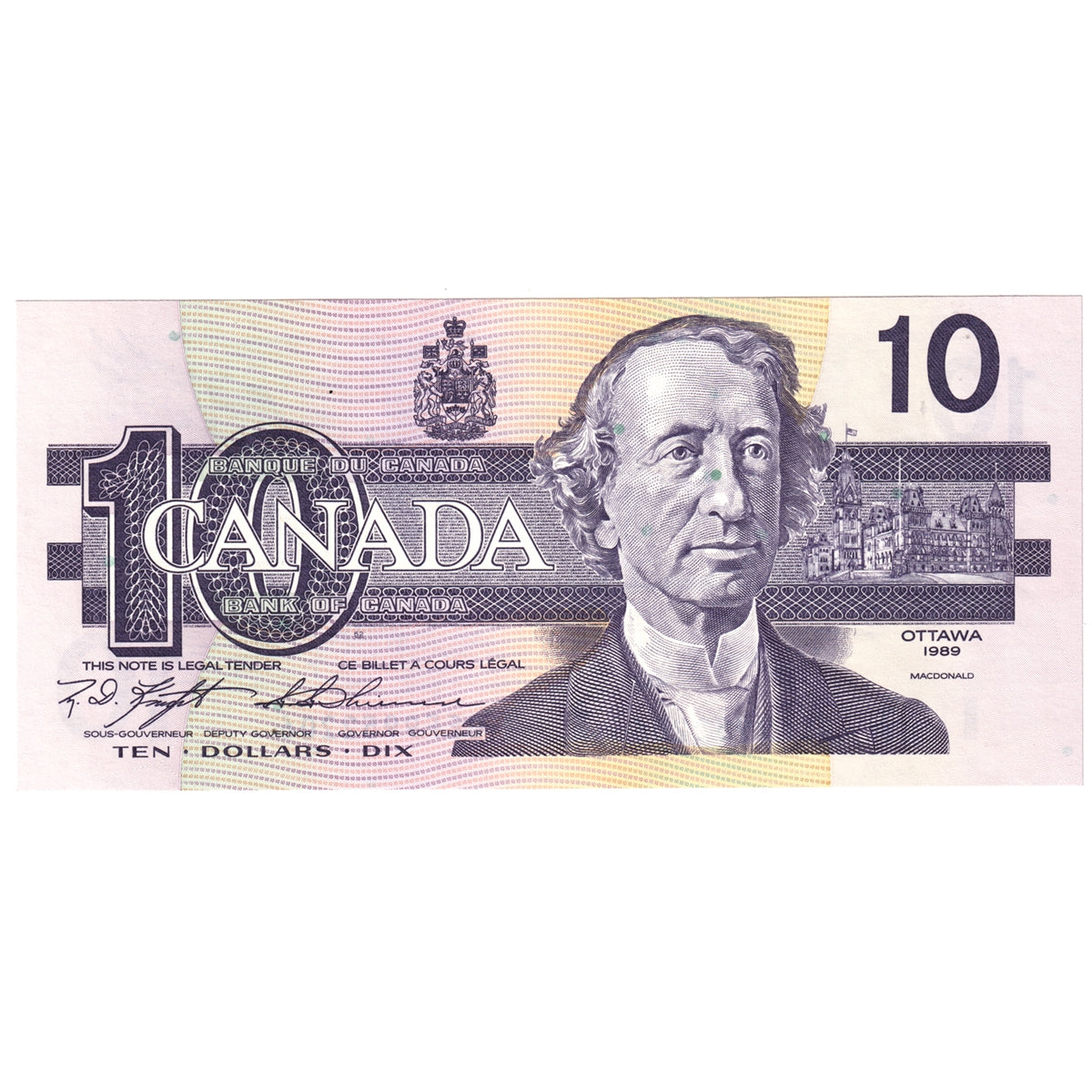 BC-57c 1989 Canada $10 Knight-Thiessen, BEF, CUNC