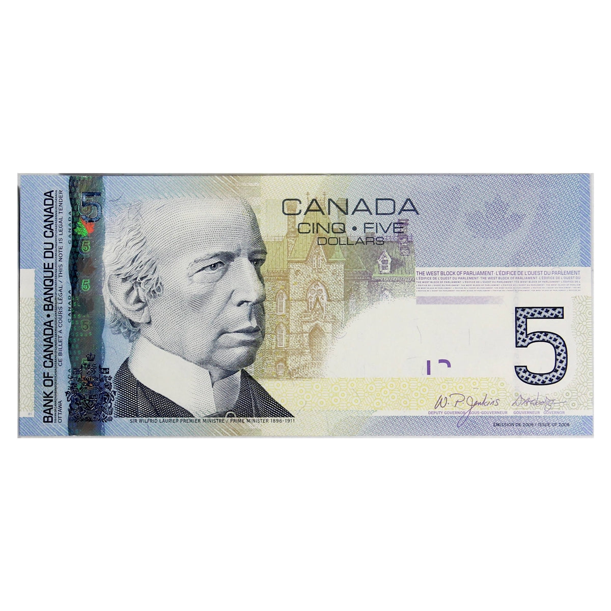 BC-67a 2006 Canada $5 Jenkins-Dodge, AOF, Choice Uncirculated (CUNC63)