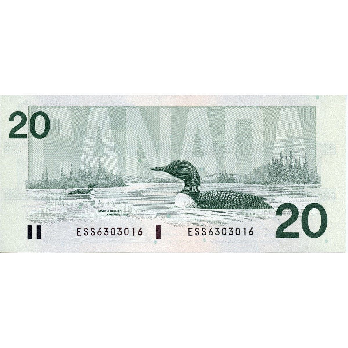 BC-58b 1991 Canada $20 Bonin-Thiessen, ESS, Uncirculated (MS60)