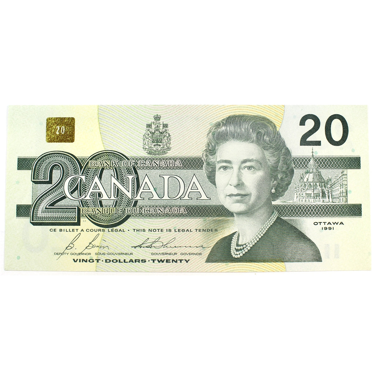 BC-58b 1991 Canada $20 Bonin-Thiessen, EVR, Uncirculated (MS60)