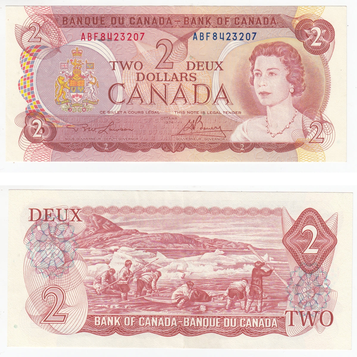 BC-47a-i 1974 Canada $2 Lawson-Bouey, ABF, EF-AU (EF45)