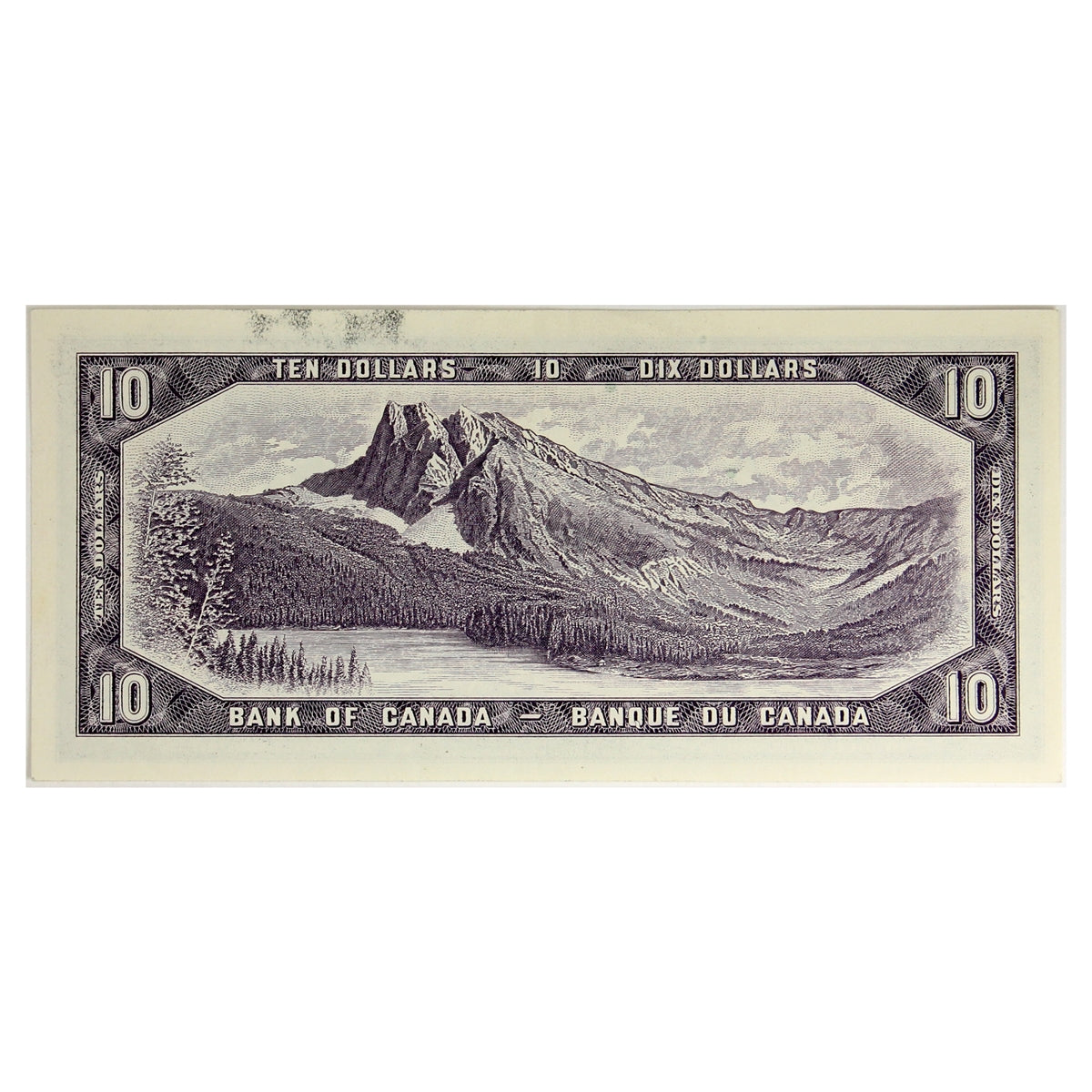 BC-40b 1954 Canada $10 Beattie-Rasminsky, O/V, Almost Uncirculated (AU50)