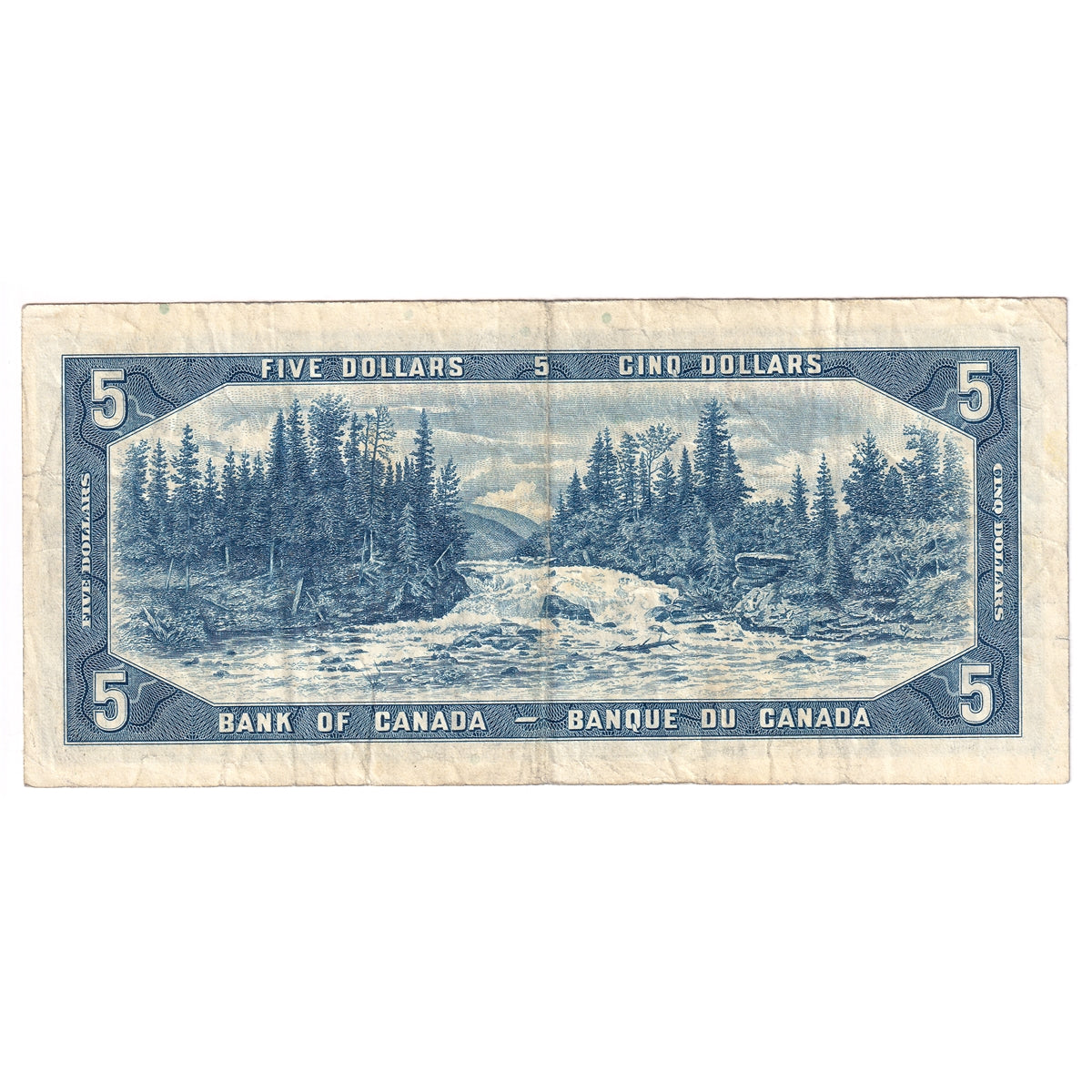 BC-39b 1954 Canada $5 Beattie-Rasminsky, O/X, Circ