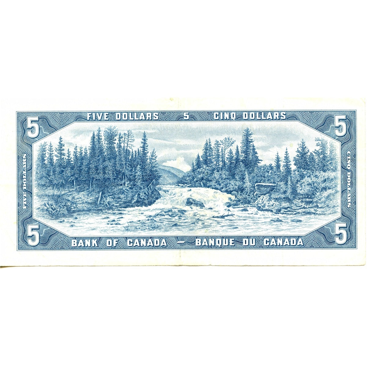 BC-39b 1954 Canada $5 Beattie-Rasminsky, O/X, Very Fine (VF20)