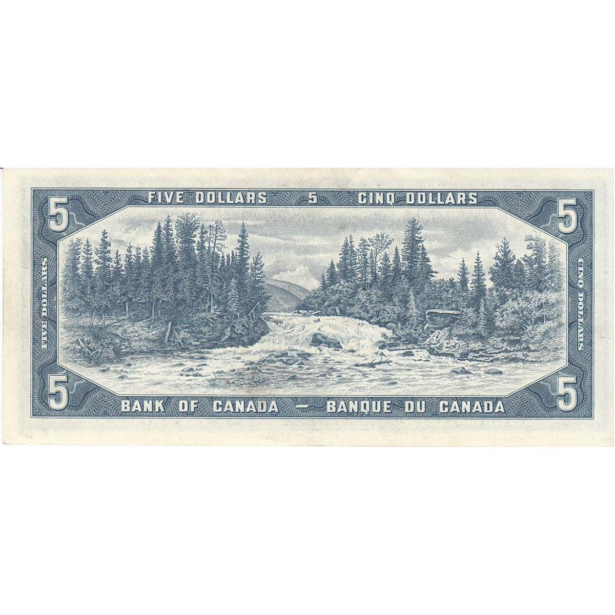 BC-39c 1954 Canada $5 Bouey-Rasminsky, U/X, Almost Uncirculated (AU50)