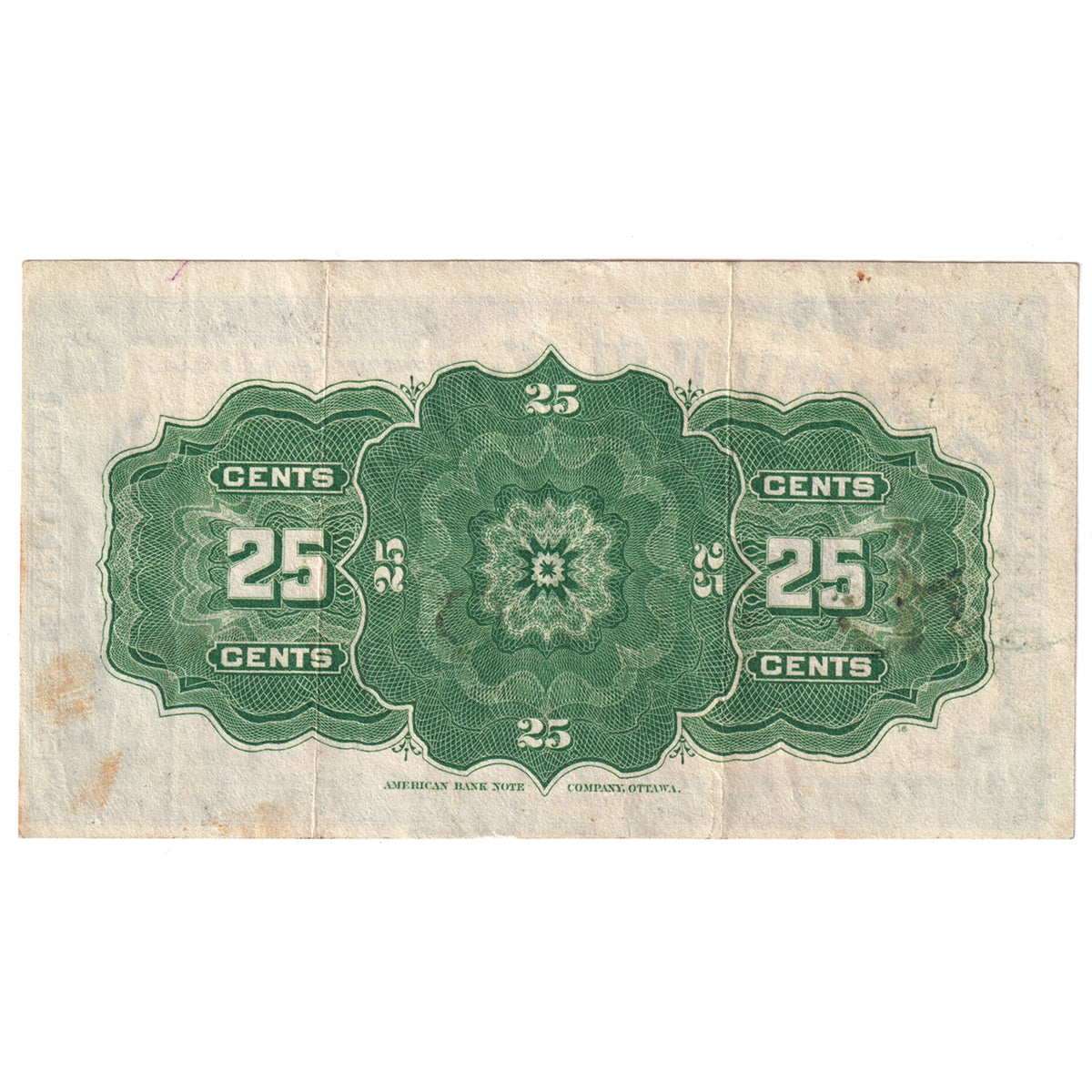 DC-15c 1900 Dominion 25-cent Shinplaster, Saunders, Extra Fine (EF40)