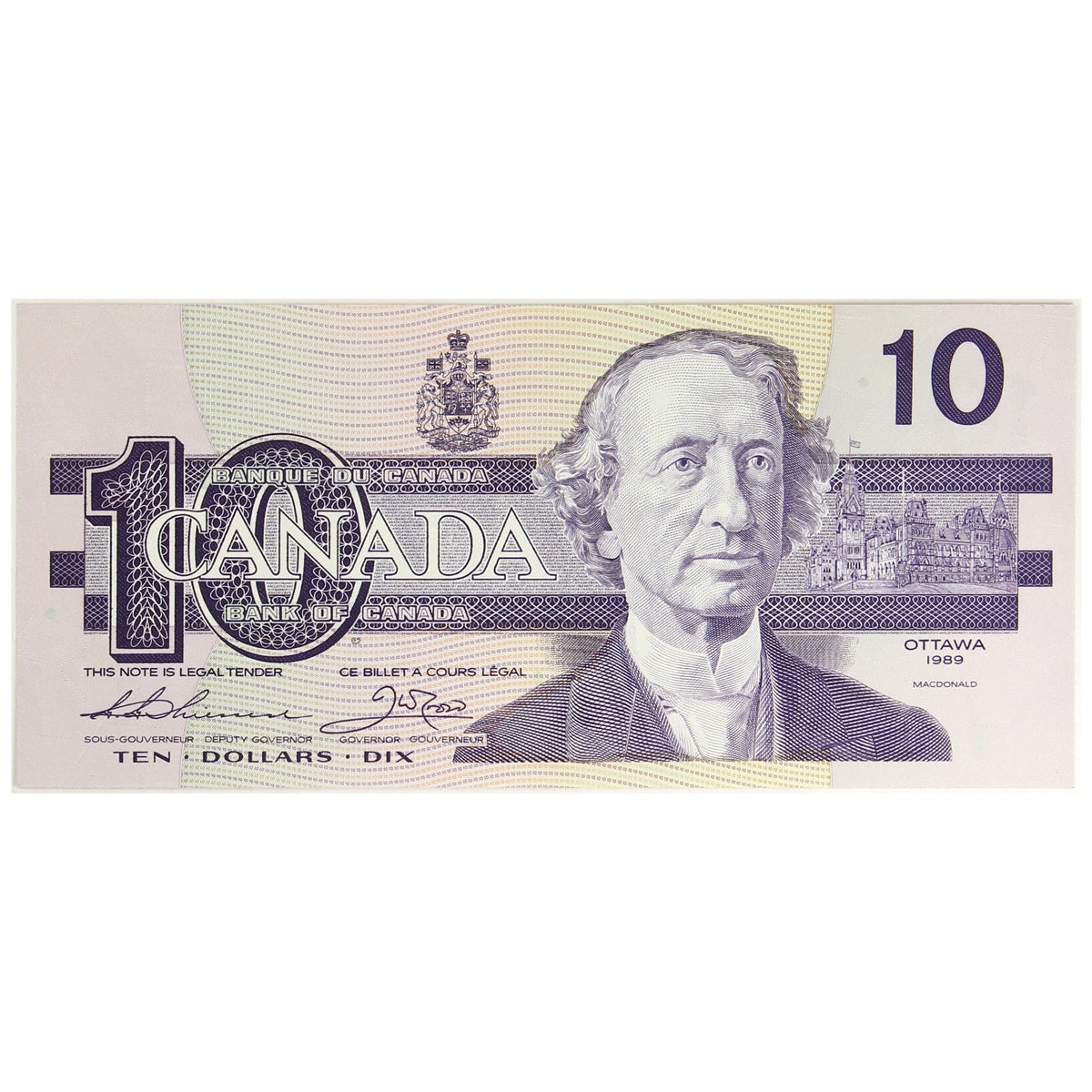 BC-57a 1989 Canada $10 Thiessen-Crow, ADG, UNC