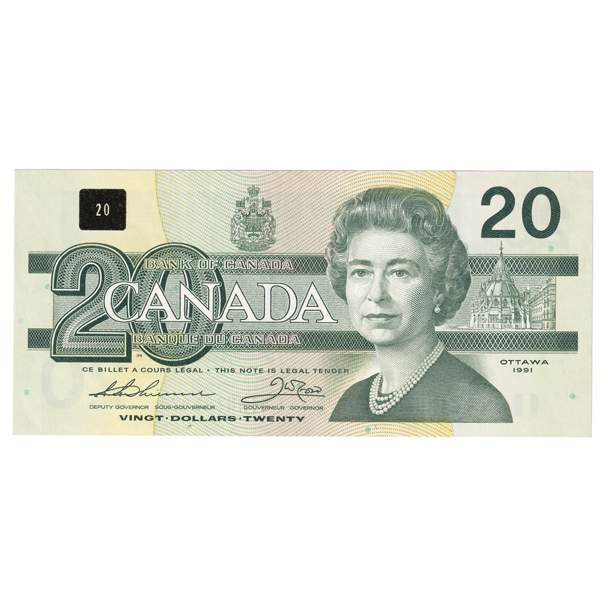 BC-58a 1991 Canada $20 Thiessen-Crow, EIH, EF-AU (EF45)