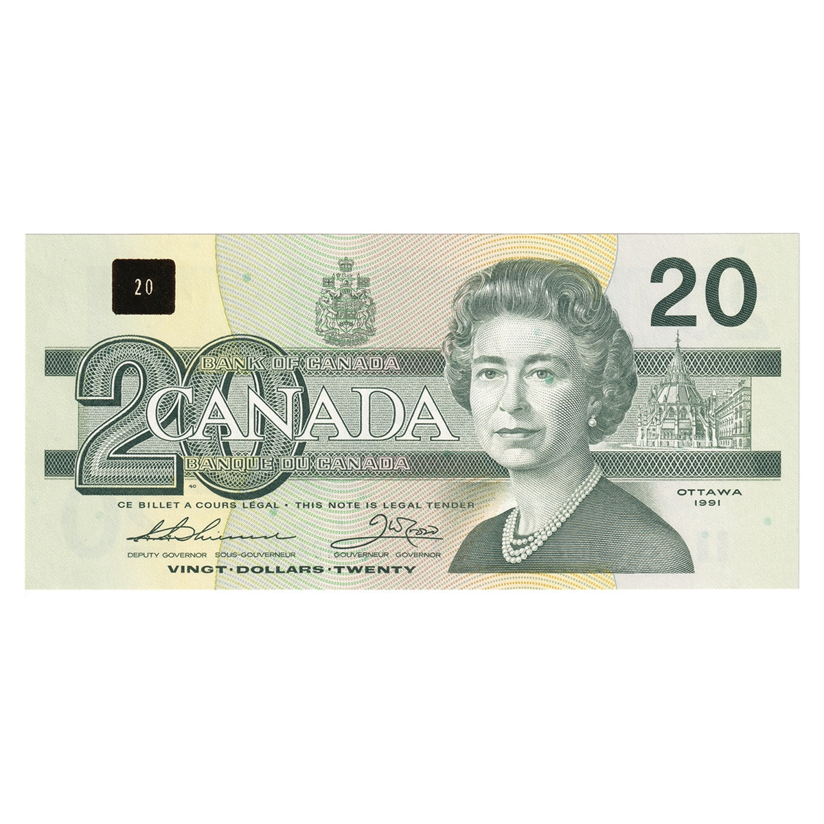 BC-58a 1991 Canada $20 Thiessen-Crow, ESH, AU-UNC (AU55)