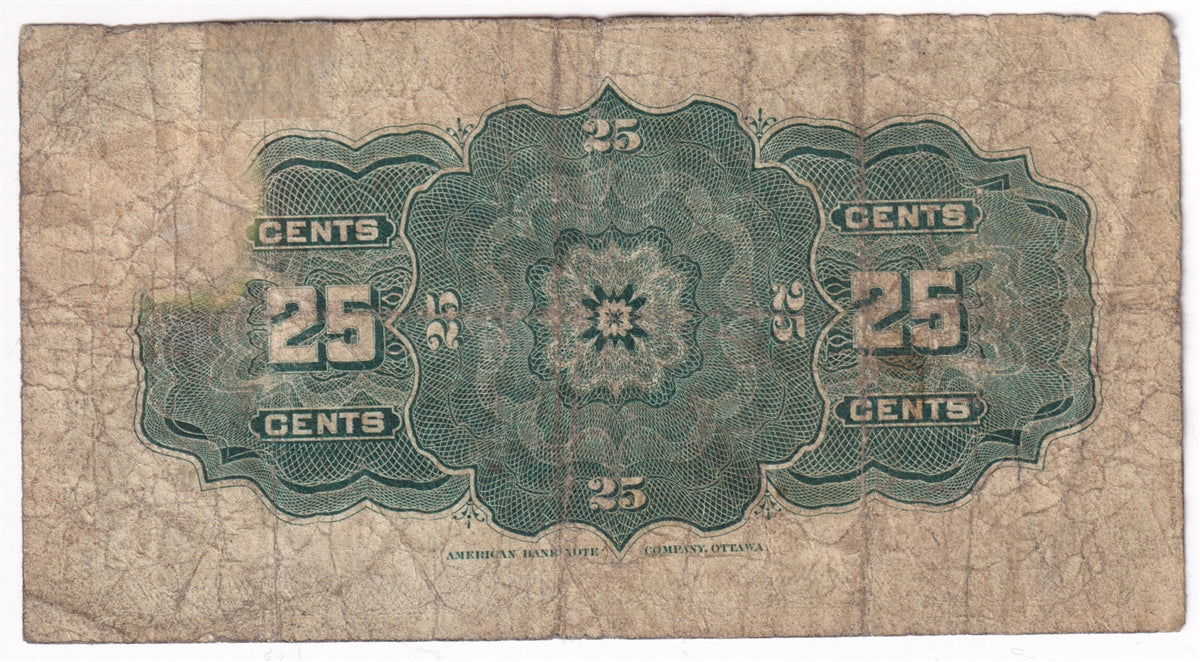 DC-15a 1900 Dominion 25 cent Shinplaster Courtney, CIRC