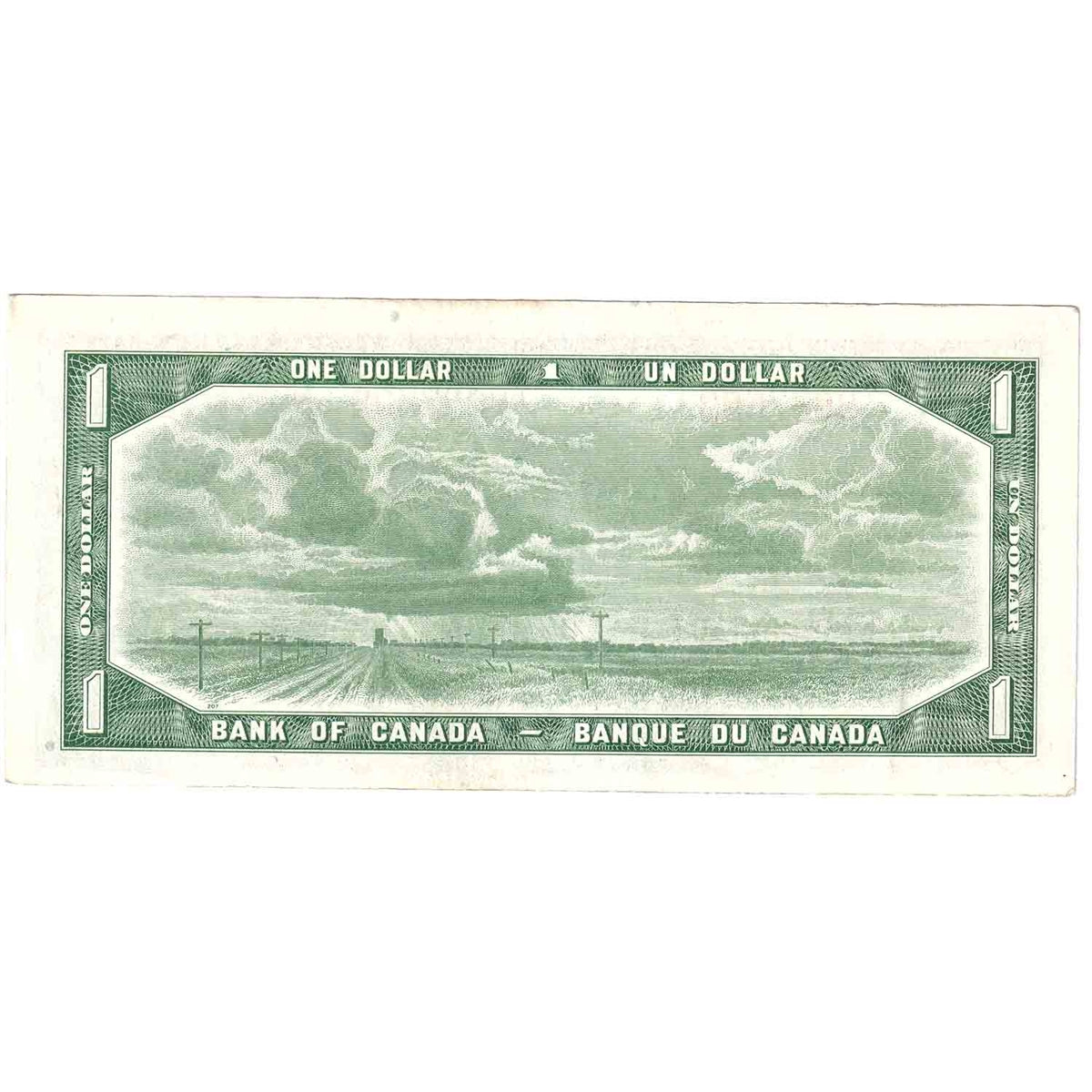BC-37c 1954 Canada $1 Bouey-Rasminsky, T/F, Almost Uncirculated (AU50)