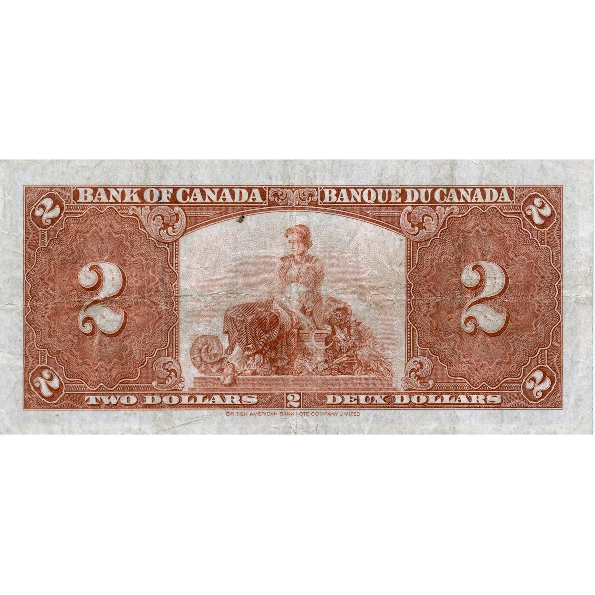 BC-22b 1937 Canada $2 Gordon-Towers, U/B, Fine (F12)