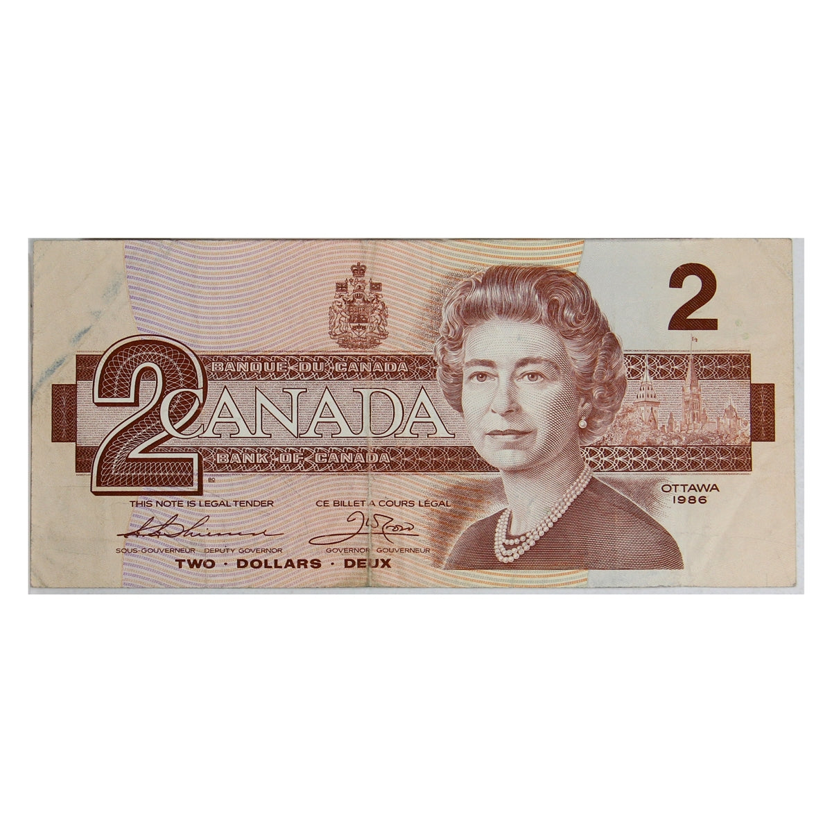 BC-55b 1986 Canada $2 Thiessen-Crow, AUL, Very Fine (VF20)