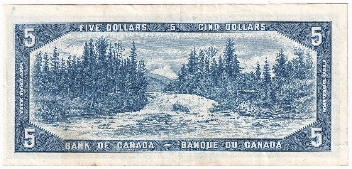 BC-39b 1954 Canada $5 Beattie-Rasminsky, H/X, VF-EF (VF30)