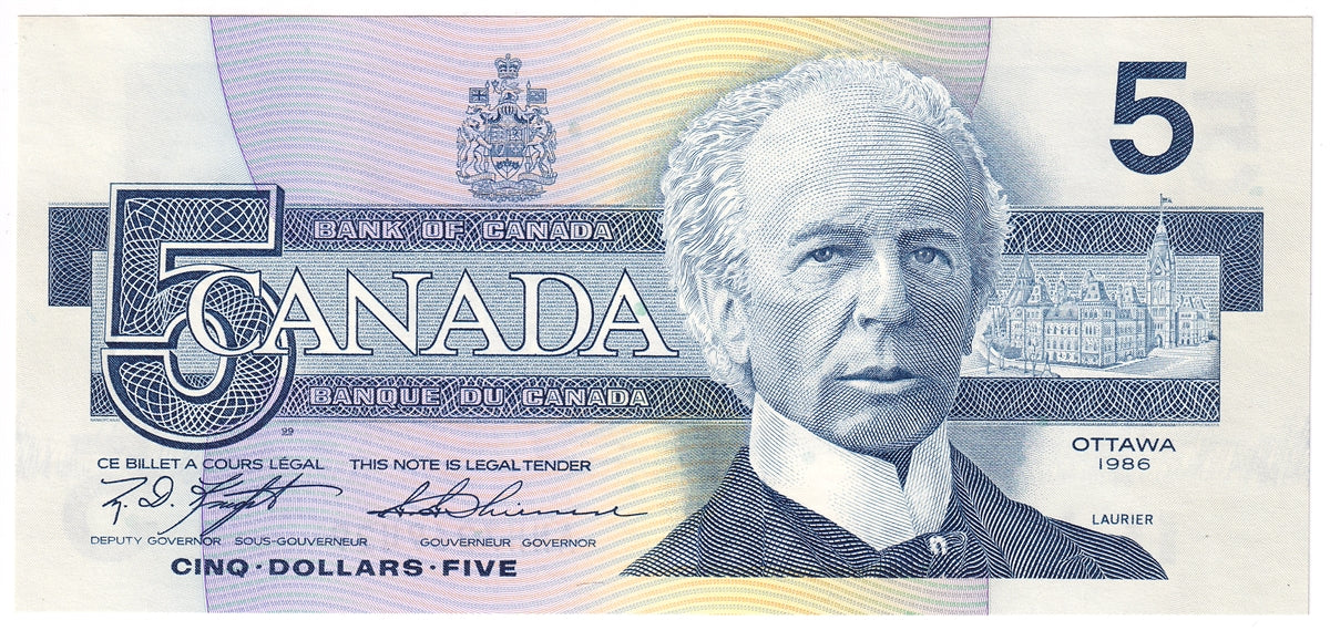 BC-56d 1986 Canada $5 Knight-Thiessen, ANH, CUNC