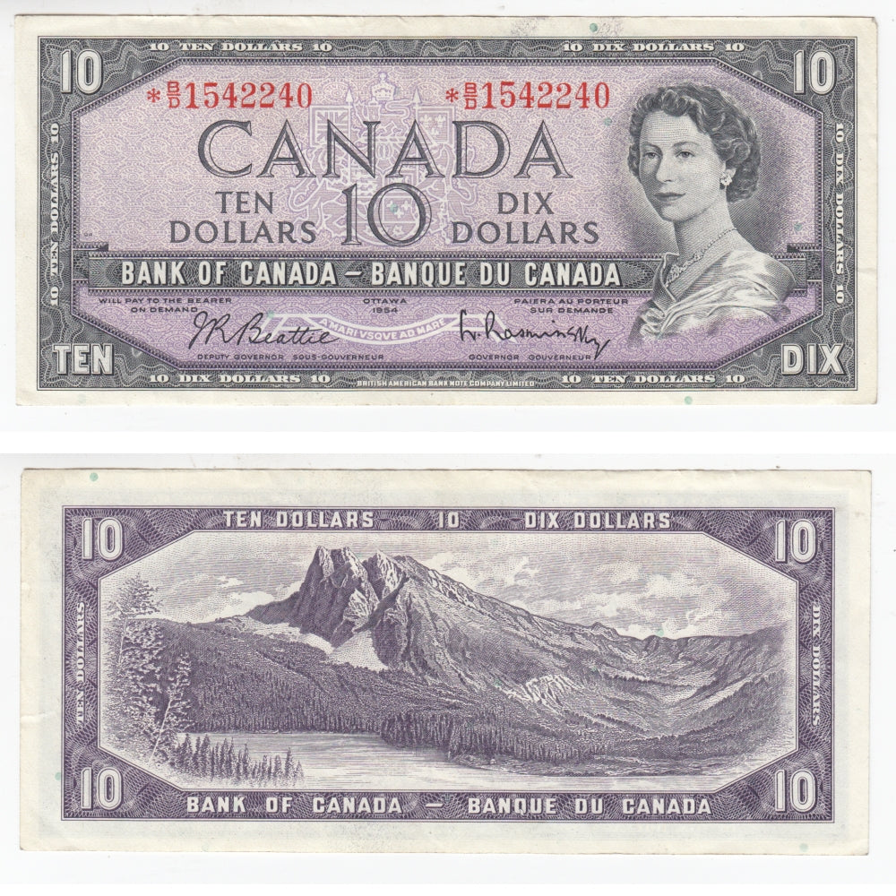 BC-40bA 1954 Canada $10 Beattie-Rasminsky, *B/D, EF