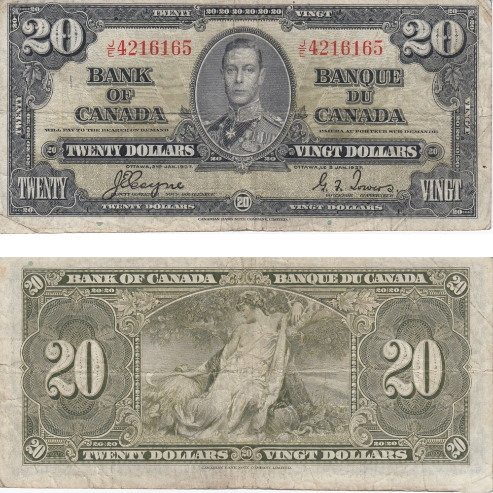 BC-25c 1937 Canada $20 Coyne-Towers, J/E, Fine (F12)