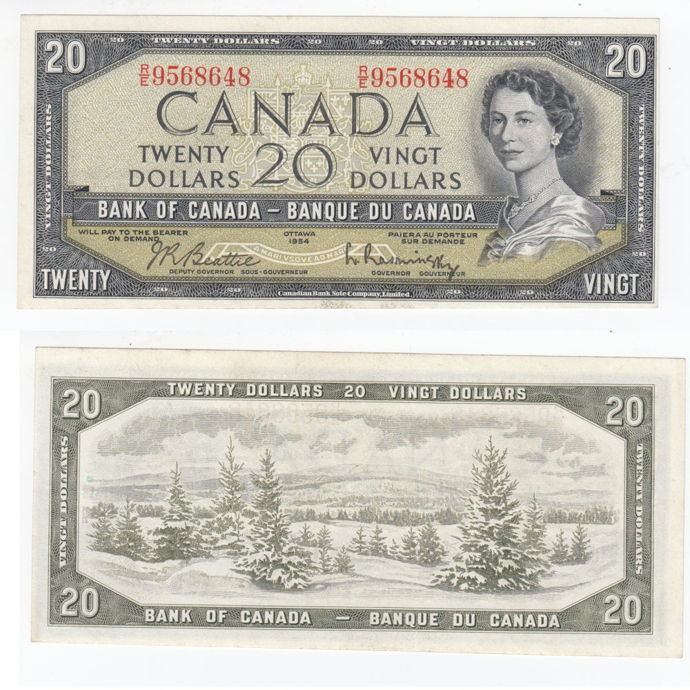 BC-41b 1954 Canada $20 Beattie-Rasminsky, R/E, VF-EF