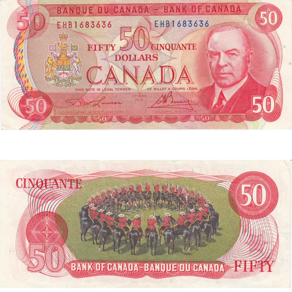 BC-51a-i 1975 Canada $50 Lawson-Bouey, EHB, EF-AU (EF45)