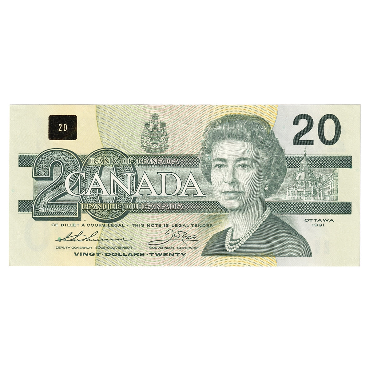 BC-58a-ii 1991 Canada $20 Thiessen-Crow, AIN, CIRC