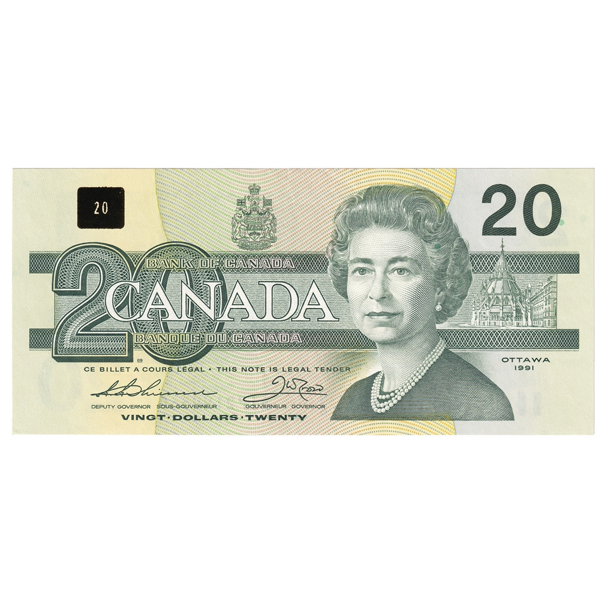 BC-58a-ii 1991 Canada $20 Thiessen-Crow, AIP, AU