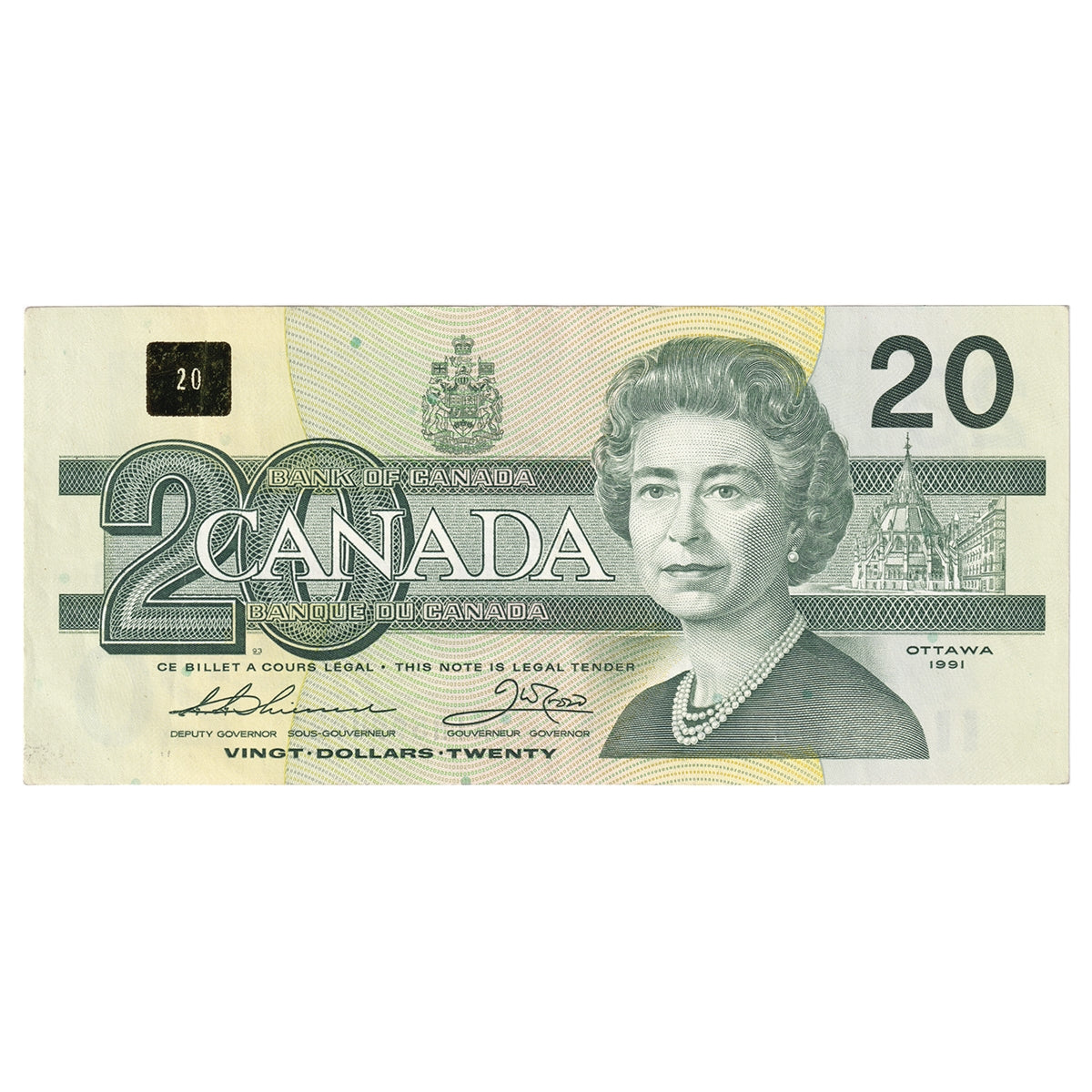 BC-58a-ii 1991 Canada $20 Thiessen-Crow, AIR, CIRC