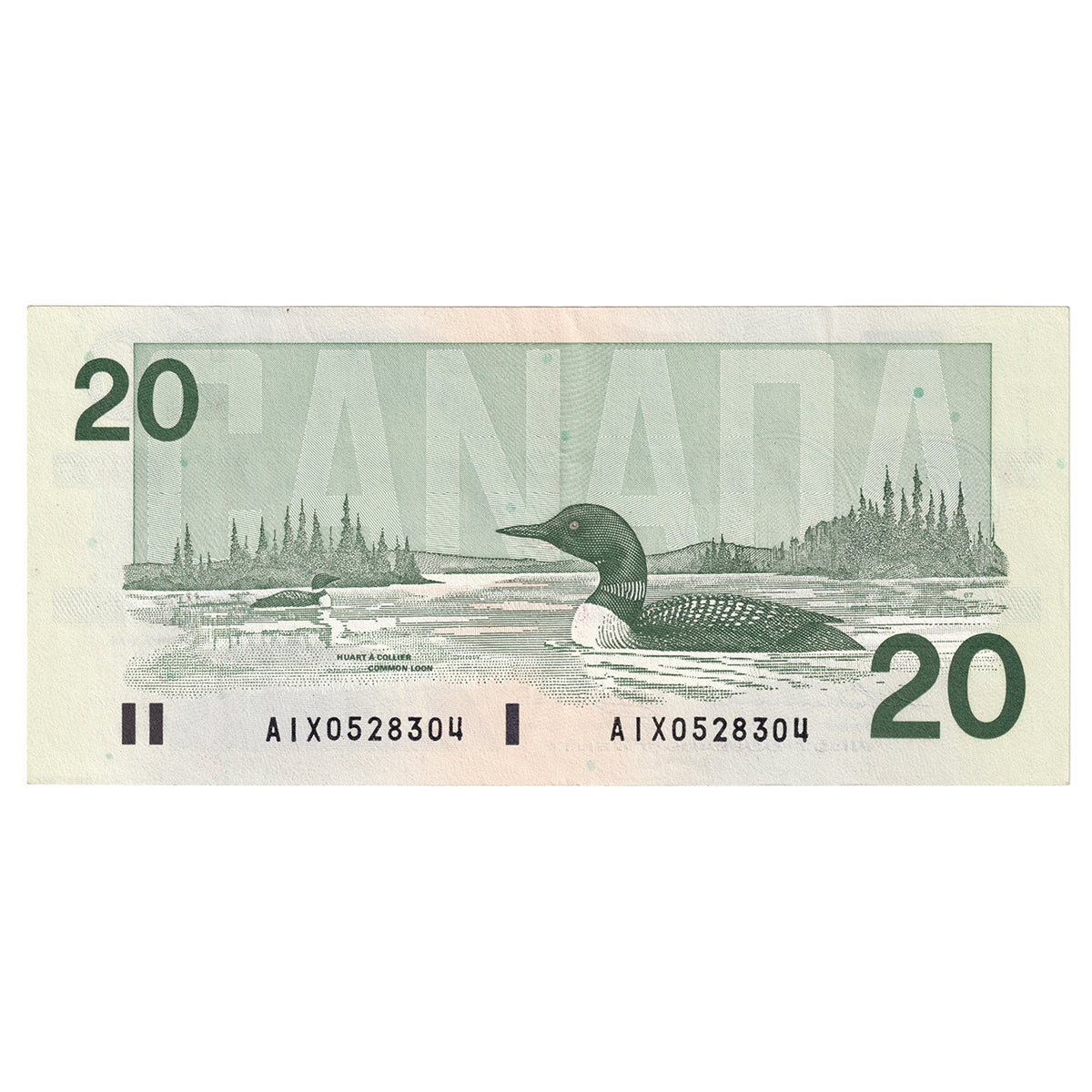 BC-58aA-ii 1991 Canada $20 Thiessen-Crow, AIX without Serifs, AU