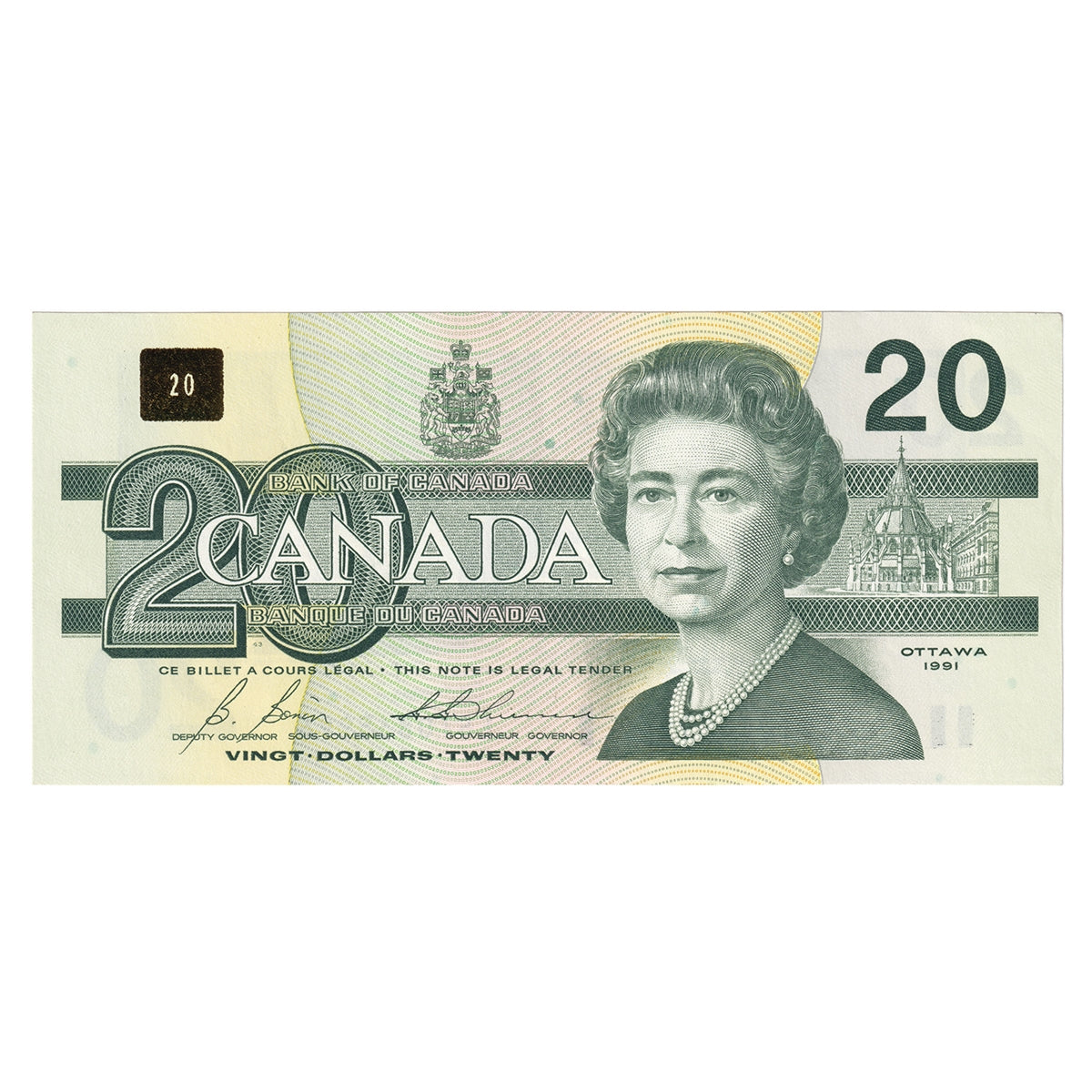 BC-58b 1991 Canada $20 Bonin-Thiessen, EST, AU