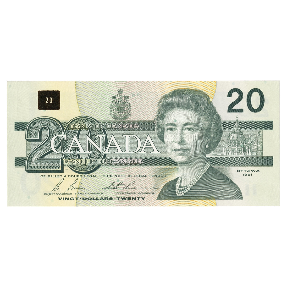 BC-58b 1991 Canada $20 Bonin-Thiessen, EVE, UNC