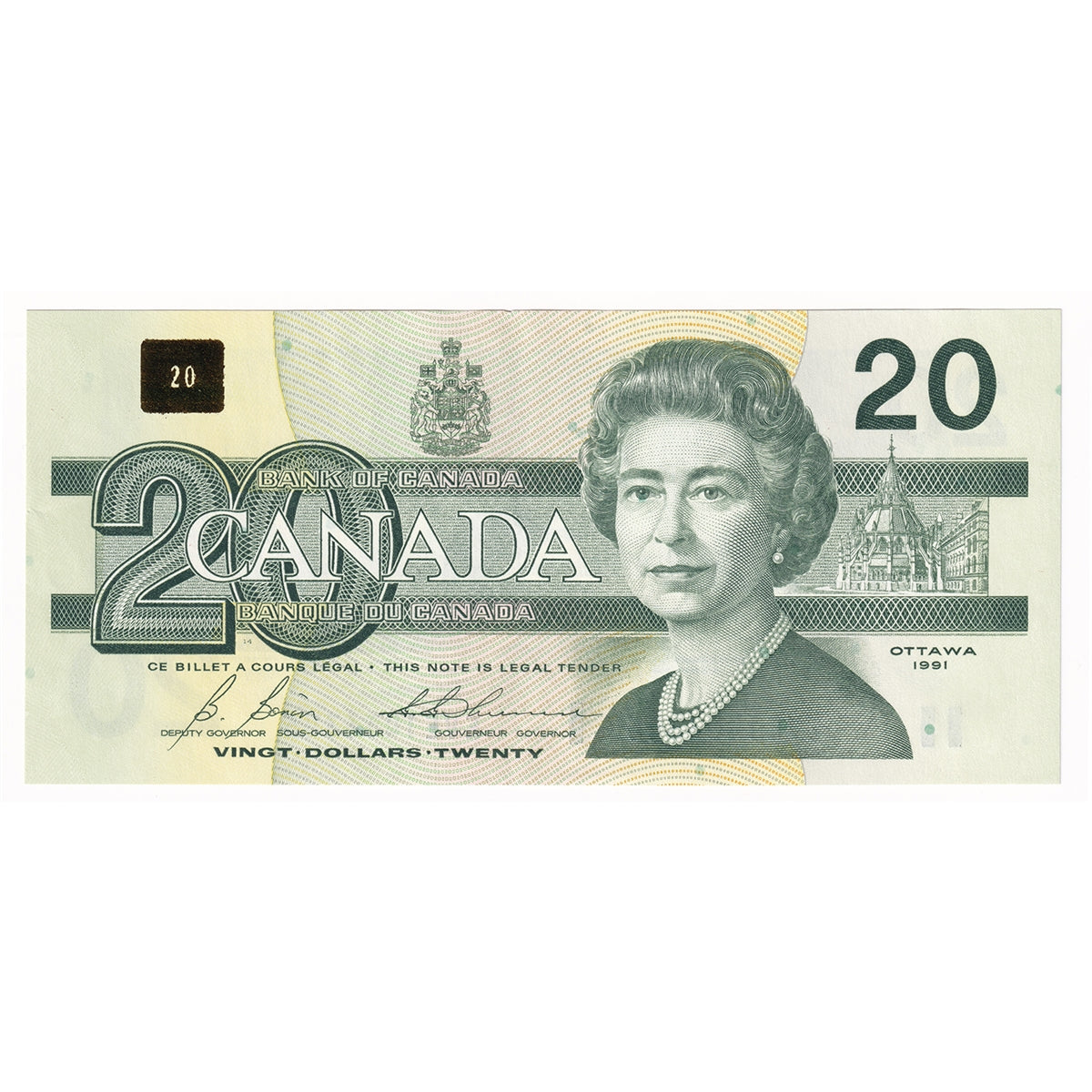 BC-58b 1991 Canada $20 Bonin-Thiessen, EVE, CIRC