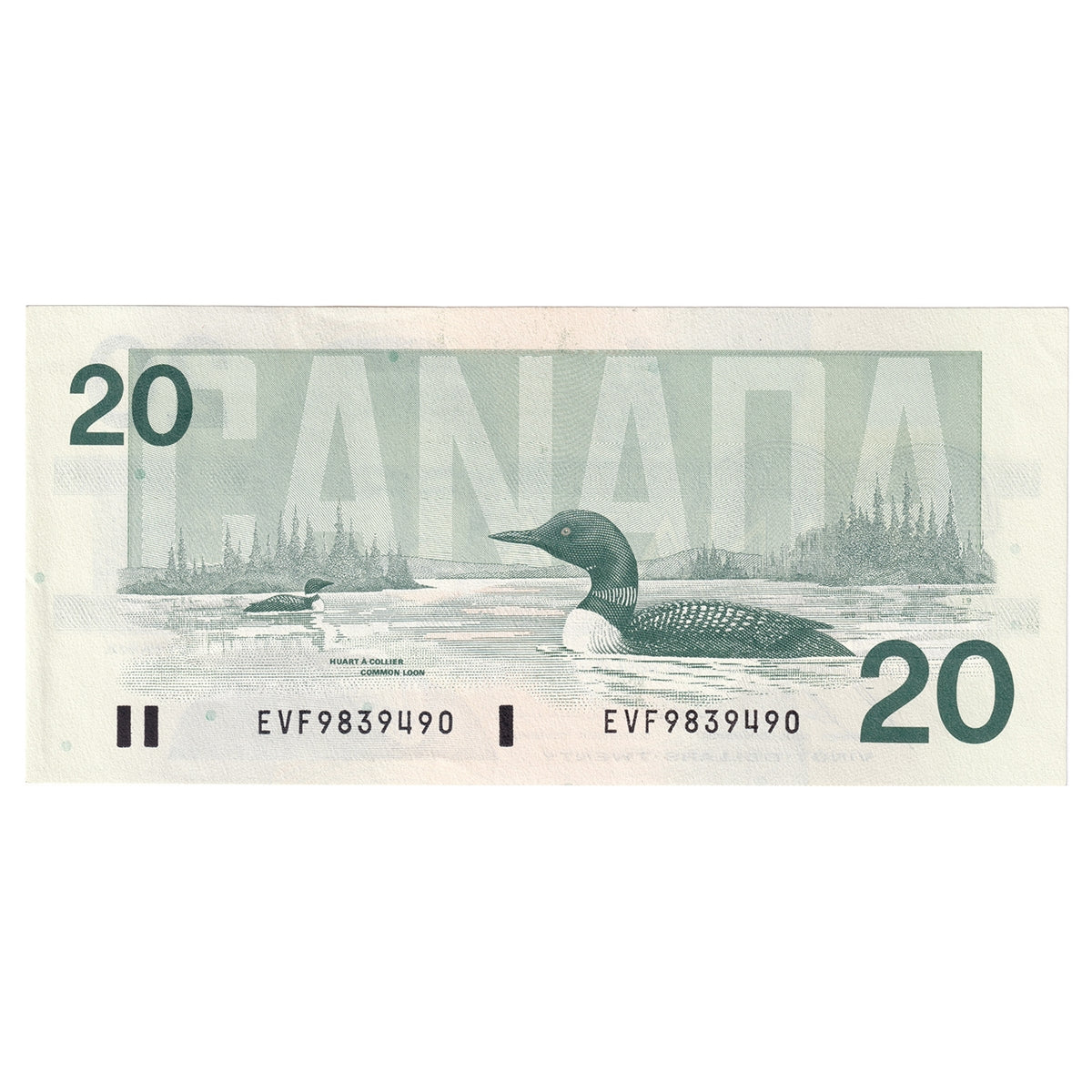 BC-58b 1991 Canada $20 Bonin-Thiessen, EVF, AU-UNC