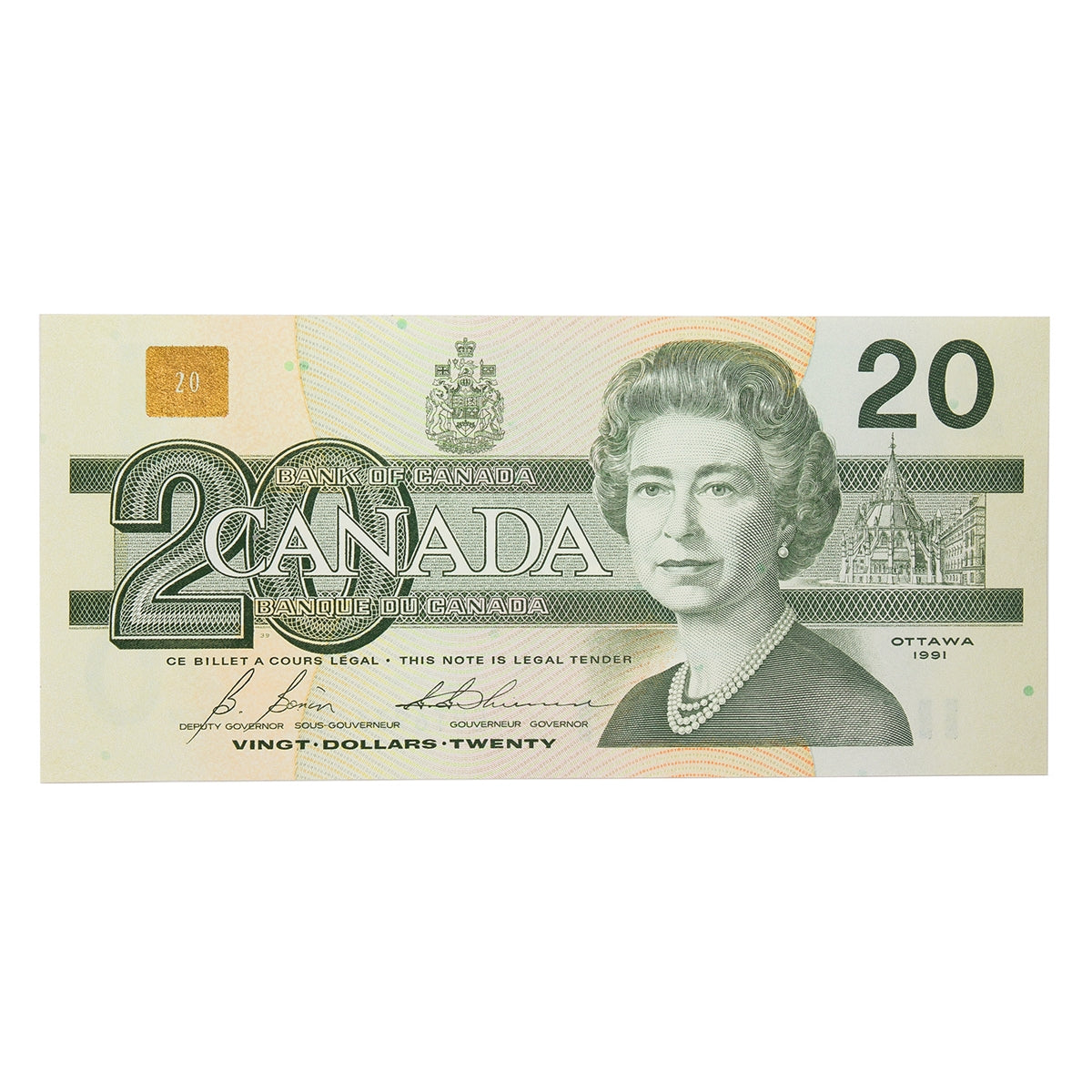 BC-58b 1991 Canada $20 Bonin-Thiessen, EVT, CUNC
