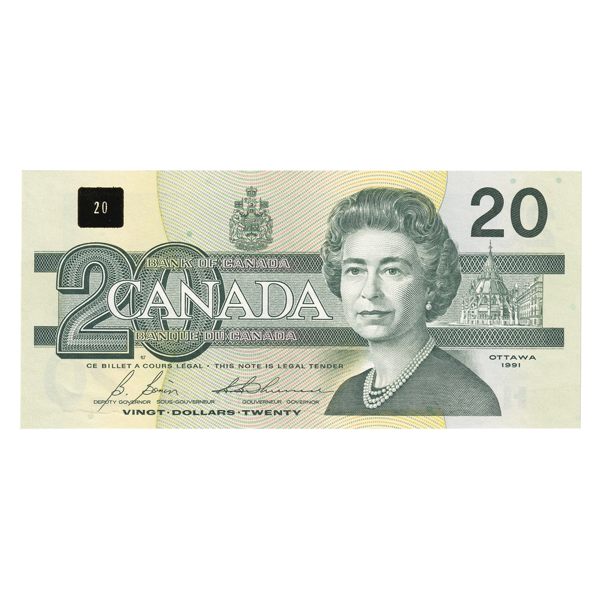 BC-58b-i 1991 Canada $20 Bonin-Thiessen, AIY, AU-UNC (AU55)