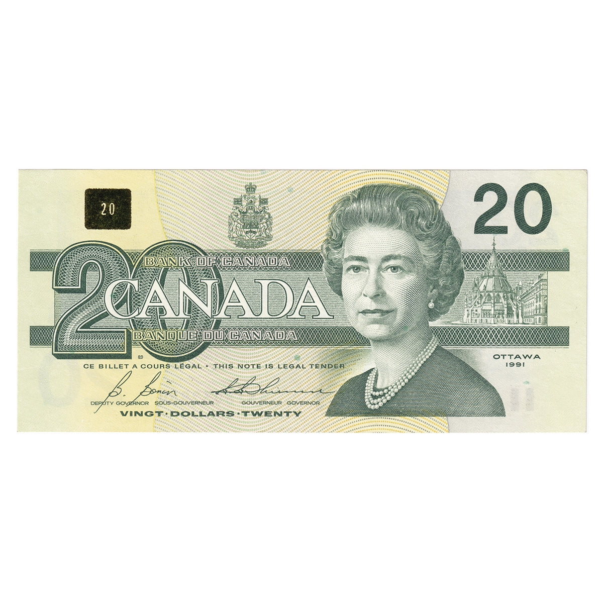 BC-58b-i 1991 Canada $20 Bonin-Thiessen, ASY, Uncirculated (MS60)