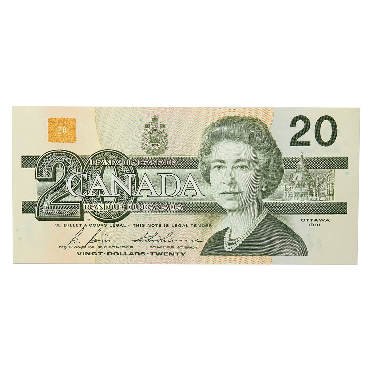 BC-58b-i 1991 Canada $20 Bonin-Thiessen, AVN, AU-UNC (AU55)
